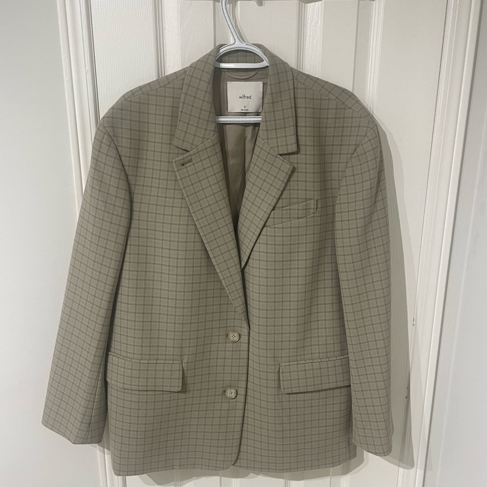 Aritzia Wilfred Plaid Oversized Blazer